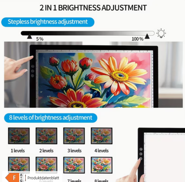 Diamond Painting Hochhelles wiederaufladbares A3 LED-Lichtbrett